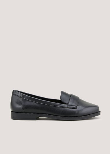 Black Wide Fit Loafers