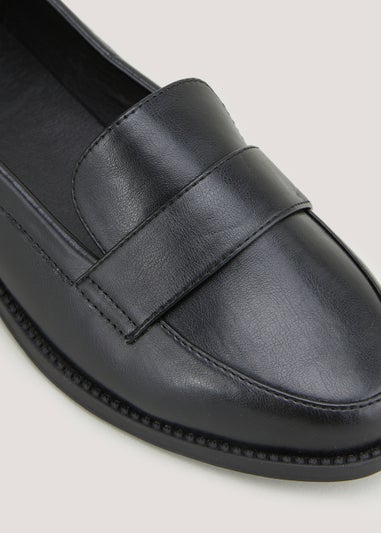 Black Wide Fit Loafers