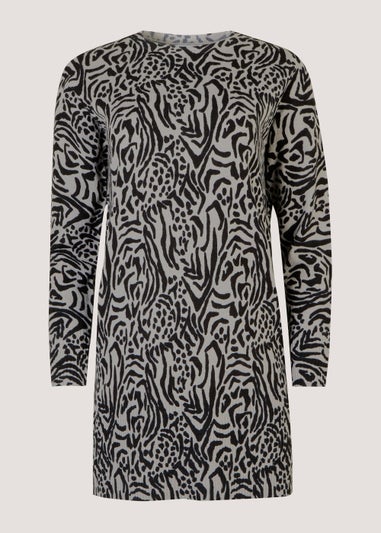 Grey Animal Print Super Soft Tunic