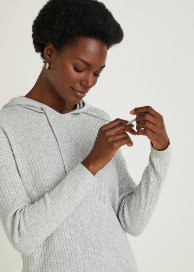 Grey Baby Cable Hoodie