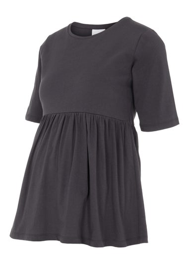 Mamalcious Maternity Cilie Grey Gathered T-Shirt