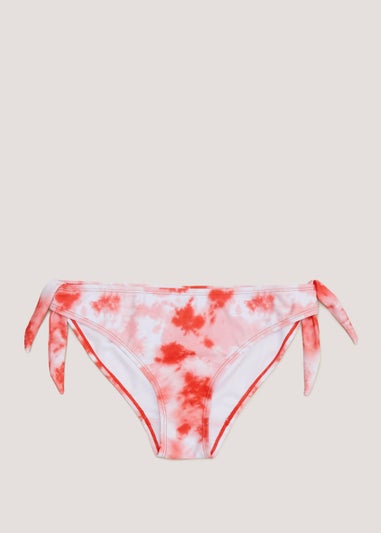 Coral Tie Dye Twist Bikini Bottoms Matalan