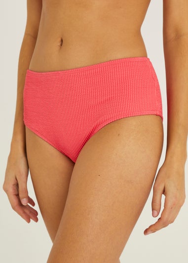 Coral Crinkle Bikini Bottoms