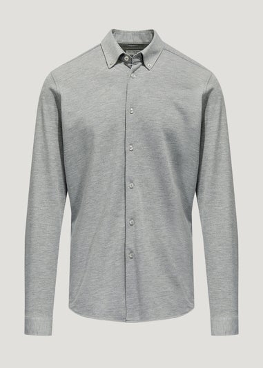 Taylor & Wright Grey Knitted Jersey Shirt