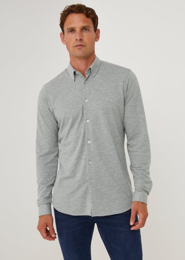 Taylor & Wright Grey Knitted Jersey Shirt