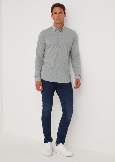 Taylor & Wright Grey Knitted Jersey Shirt