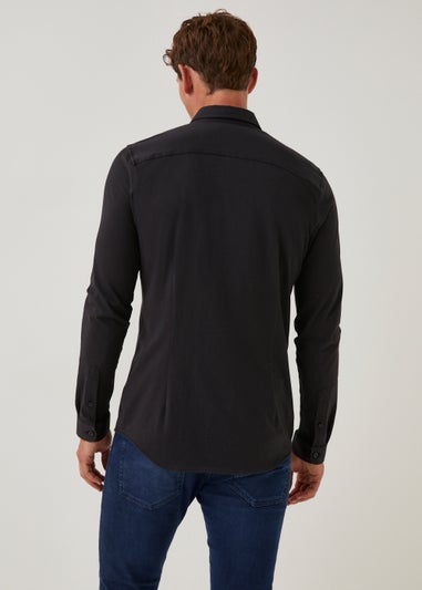 Taylor & Wright Black Knitted Jersey Shirt