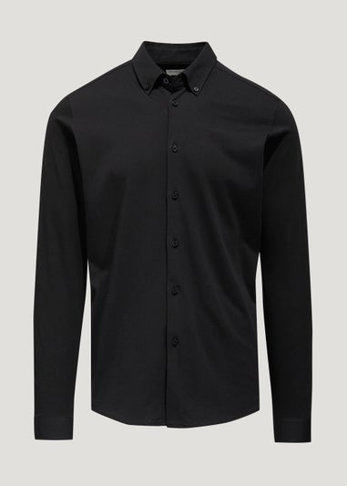 Taylor & Wright Black Knitted Jersey Shirt