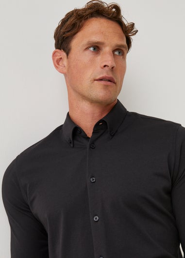Taylor & Wright Black Knitted Jersey Shirt