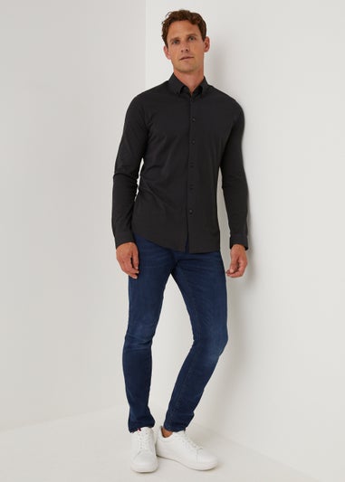 Taylor & Wright Black Knitted Jersey Shirt