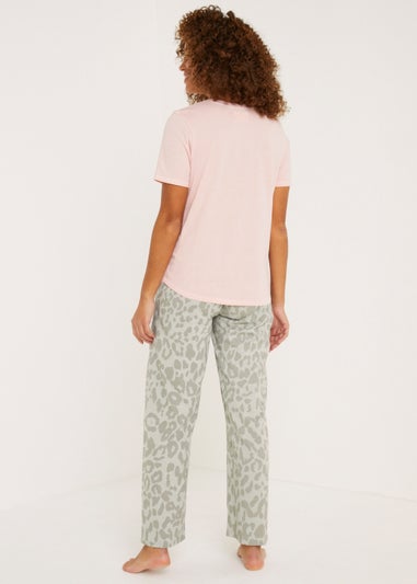 Pink & Grey Leopard Print Pyjama Set