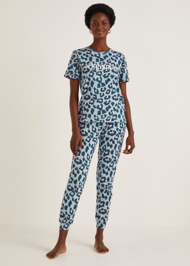 Blue Animal Print Pyjama Set