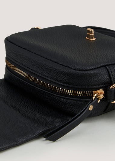 Black Mini Lock Crossbody Bag