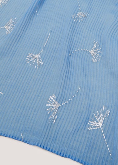 Blue Dandelion Crinkle Scarf