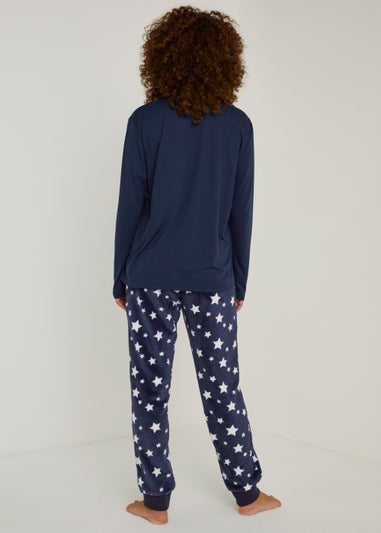 3 Piece Navy Fleece Pyjama Set