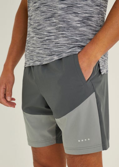 Souluxe Grey Panel Woven Sports Shorts