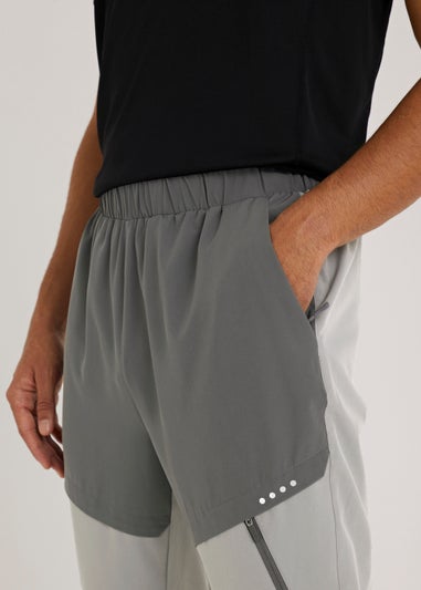 Souluxe Grey Panel Woven Sports Joggers