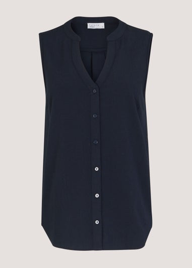 Navy Sleeveless Blouse