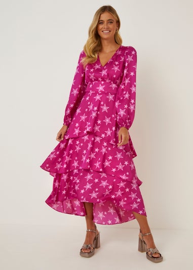 Garland Ribbon Midaxi Dress – Pink