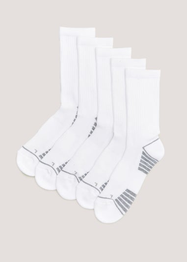 US Athletic 5 Pack White Sports Socks