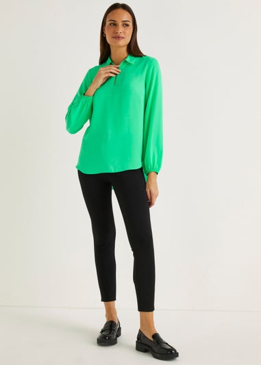 Et Vous Green Zip Blouse