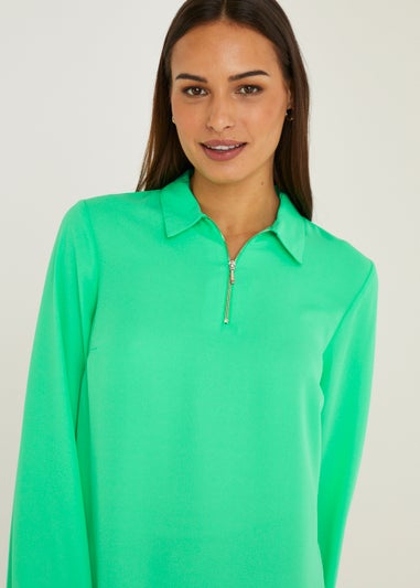 Et Vous Green Zip Blouse