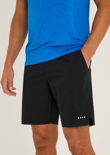 Souluxe Black Woven Sports Shorts