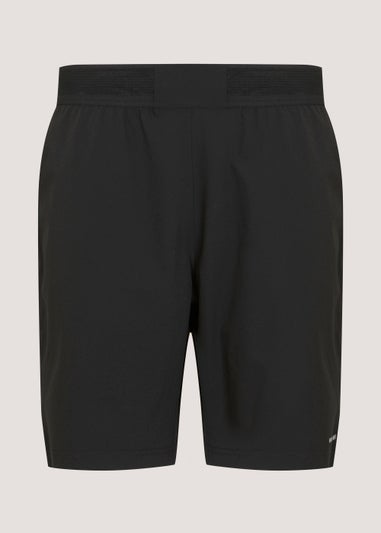 Souluxe Black Woven Sports Shorts