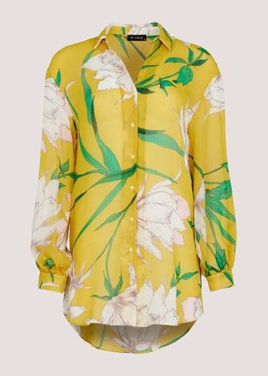 Et Vous Yellow Flower Blouse