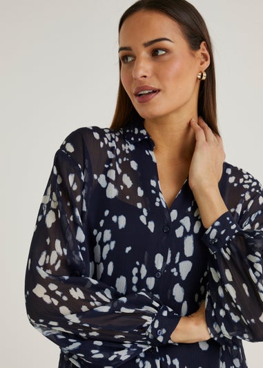 Et Vous Navy Spot Blouse