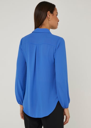 Et Vous Blue Half Zip Blouse