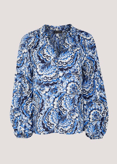 Et Vous Blue Print Blouse