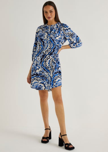 Et Vous Blue Print Tunic Dress