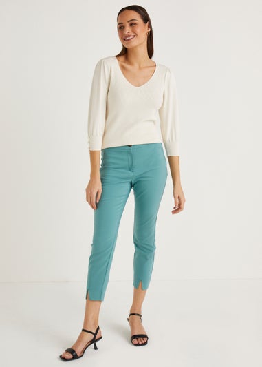 Et Vous Turquoise Capri Trousers