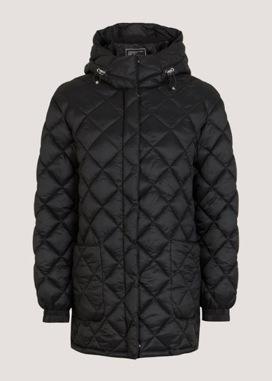 Black Short Quilted Coat