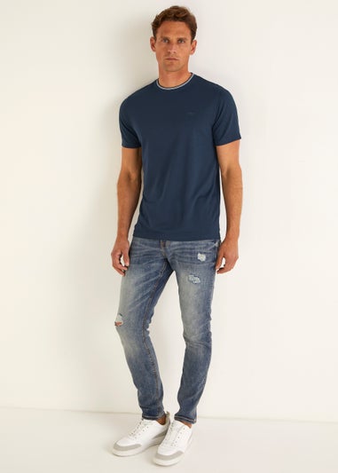 Navy Tipped Modal T-Shirt