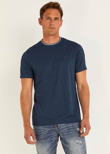 Navy Tipped Modal T-Shirt