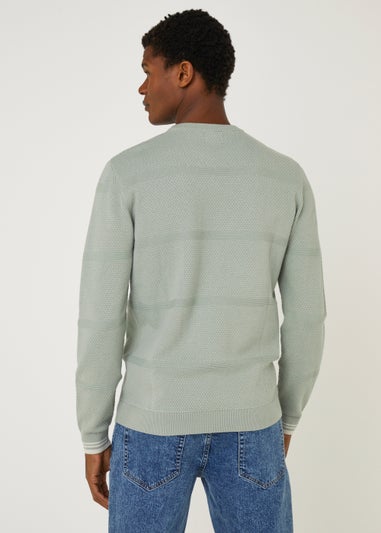 Sage Popcorn Crew Neck Jumper