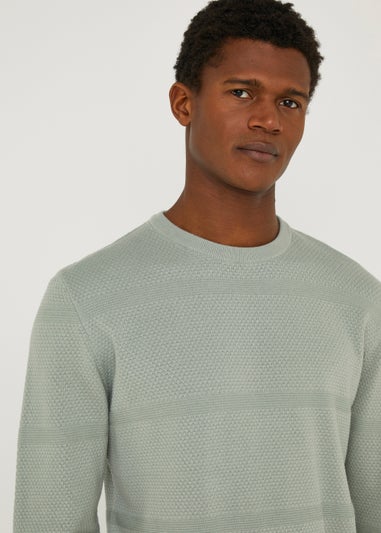 Sage Popcorn Crew Neck Jumper