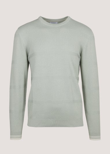 Sage Popcorn Crew Neck Jumper