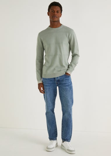 Sage Popcorn Crew Neck Jumper