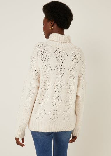 Cream Diamond Pointelle Jumper