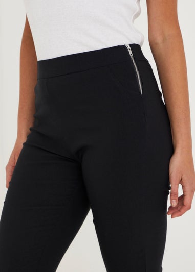 Black Cropped Bengaline Trousers