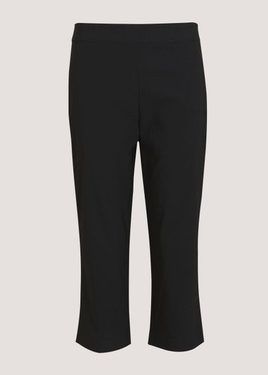 Black Cropped Bengaline Trousers