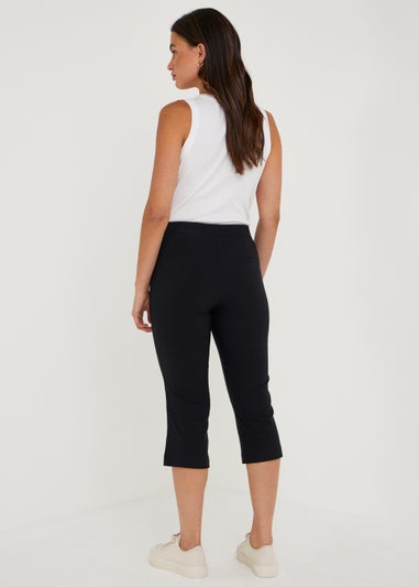 Black Cropped Bengaline Trousers