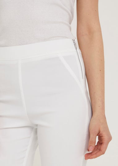 White Bengaline Cropped Trousers