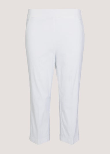 White Bengaline Cropped Trousers