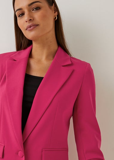 Et Vous Pink Ruched Sleeve Blazer