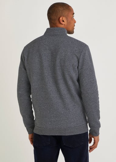 Grey Essential Funnel Neck Zip Up Jacket