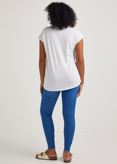 Rosie Bright Blue Cropped Pull On Jeggings - Matalan